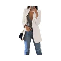 Blazer Casual Feminino plus Size, Cardigã Sólido Com Lapela, Jaqueta De Outono Inverno, Casaco