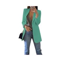 Blazer Casual Feminino plus Size, Cardigã Sólido Com Lapela, Jaqueta De Outono Inverno, Casaco