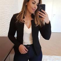 Blazer Casual Profissional Elegante De Cor Sólida Com Corte Slim Para Outono E Inverno Blazer Casual Profissional Elegante De Cor Sólida Com Corte Slim Para Outono E Inverno