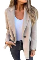 Blazer Chartou, casaco curto feminino com mistura de lã para escritório