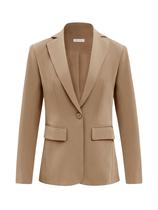 Blazer Cicy Bell feminino com frente aberta, manga comprida, cáqui escuro