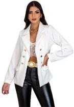 Blazer Clássico Feminino Alfaiataria Atemporal Chique Preto Tipo Balmain Maravilhoso