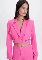 Blazer cropped com fivelas myft feminino