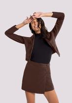 Blazer Cropped em Sarja com Elastano Lunender 20825