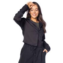 Blazer Cropped Feminino Habana Preto