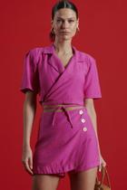 Blazer Cropped Tecido Blend Viscose
