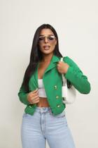 Blazer Curto Alfaiataria Casaco Feminino R074
