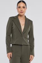Blazer Curto PKS Alfaiataria Ponto Roma Verde Militar Blazer Curto PKS Alfaiataria Ponto Roma Verde Militar