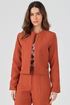 Blazer Curto PKS Alfaiataria Social Terracota