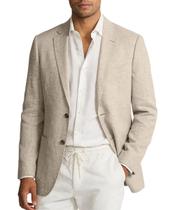 Blazer Datysum, jaqueta casual masculina, de linho, bege, modelagem justa Blazer Datysum, jaqueta casual masculina, de linho, bege, modelagem justa
