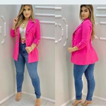 Blazer de Alfaiataria Tendência de Verão Moda Feminina