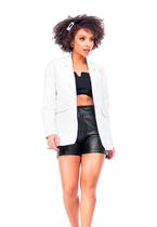 Blazer de Couro Branco Blazer de Couro Branco