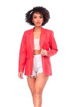 Blazer de Couro Coral Blazer de Couro Coral