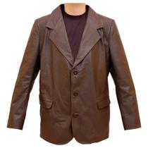 Blazer de Couro Masculino SV7527 - Marrom - Selaria Vertentes