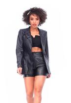 Blazer de Couro Preto