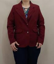 Blazer de Jeans Feminino Bordô com Elastano - Tamanhos M e G Blazer de Jeans Feminino Bordô com Elastano - Tamanhos M e G