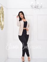 BLAZER DE VISCOLINHO COM BOTAO MANGA LONGA - eliana confecções