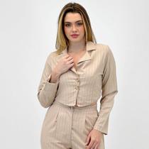 Blazer Dink Spencer Listrado Manga Longa Feminino