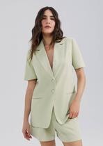 Blazer Em Crepe Manga Curta Blazer Em Crepe Manga Curta