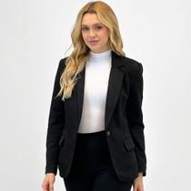 Blazer Facinelli em Suede Manga Longa Feminino