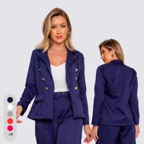 Blazer Feminino Alfaiataria Com Botões