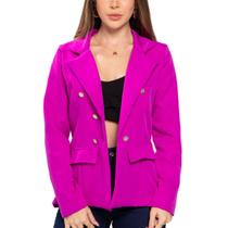 Blazer Feminino Alfaiataria Manga Longa Social com Botões