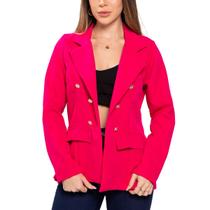 Blazer Feminino Alfaiataria Manga Longa Social com Botões