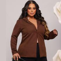Blazer Feminino Alfaiataria Plus Size G1 Alta Costura Casaco Cor Da Moda Elegante Curvy