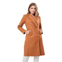 Blazer Feminino Alongado de Frio Sofisticado Moda Outono/Inverno