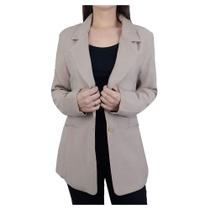 Blazer Feminino Autenticada Alfaiataria Marrom Areia - 7870