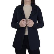 Blazer Feminino Autenticada Com Cinto Body Fit Preto - 7759 Blazer Feminino Autenticada Com Cinto Body Fit Preto - 7759