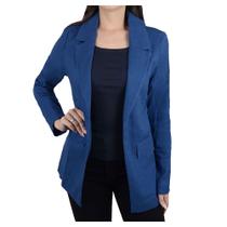 Blazer Feminino Autenticada Linho Azul Marinho - 7655