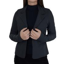 Blazer Feminino Autenticada Montaria Cinza Escuro - 7610 Blazer Feminino Autenticada Montaria Cinza Escuro - 7610