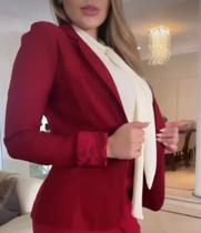 Blazer feminino bengaline c/ renda