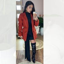 Blazer Feminino Casaco Social feminino acinturado max linho premium