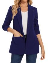 Blazer Feminino Casual MINTLIMIT - Azul com Lapela Entalhada