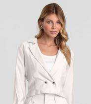 Blazer Feminino Cropped Alfaiataria Dianna Bege