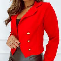 Blazer Feminino Curto Alfaiataria Bolero Cropped