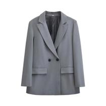 Blazer Feminino De Manga Longa Com Dois Botões E Bolsos Com Aba, Moda Elegante Para Escritório Blazer Feminino De Manga Longa Com Dois Botões E Bolsos Com Aba, Moda Elegante Para Escritório