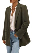 Blazer Feminino de Veludo Cotelê PRETTYGARDEN Inverno Verde Militar XXL Blazer Feminino de Veludo Cotelê PRETTYGARDEN Inverno Verde Militar XXL