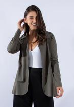 Blazer Feminino Diluxo Acinturado Sobretudo Bengaline