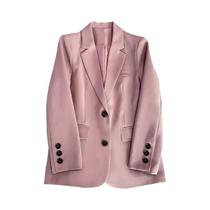 Blazer Feminino Elegante De Manga Longa Com Um Botão, Jaqueta De Terno Para Escritório, Moda