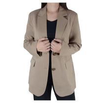 Blazer Feminino Facinelli By Mooncity Over Marrom Camel - 69
