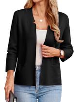 Blazer feminino GRACE KARIN, leve, tricotado, preto