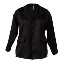 Blazer Feminino Habana Plus Size de Alfaiataria Preto Blazer Feminino Habana Plus Size de Alfaiataria Preto