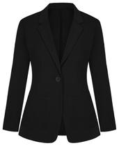 Blazer feminino LADI TREND com lapela entalhada com botões frontais, preto Blazer feminino LADI TREND com lapela entalhada com botões frontais, preto