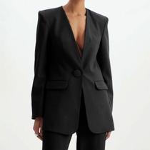 Blazer feminino lança perfume 502bz000426 preto