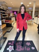 Blazer feminino linho na cor terracota