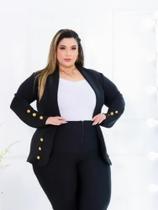 Blazer Feminino Max Roupas Plus Size G1 G2 G3 Blazer Botões Blazer Feminino Max Roupas Plus Size G1 G2 G3 Blazer Botões