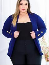 Blazer Feminino Max Roupas Plus Size G1 G2 G3 Blazer Botões Blazer Feminino Max Roupas Plus Size G1 G2 G3 Blazer Botões